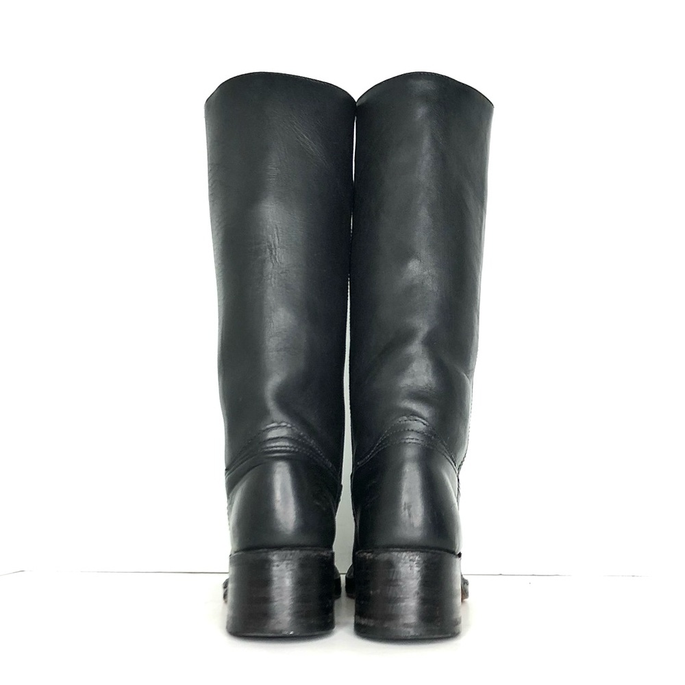 Frye 14L Campus Black Square Toe Pull On Riding Boots Women’s 6 Shoes - Picture 7 of 11